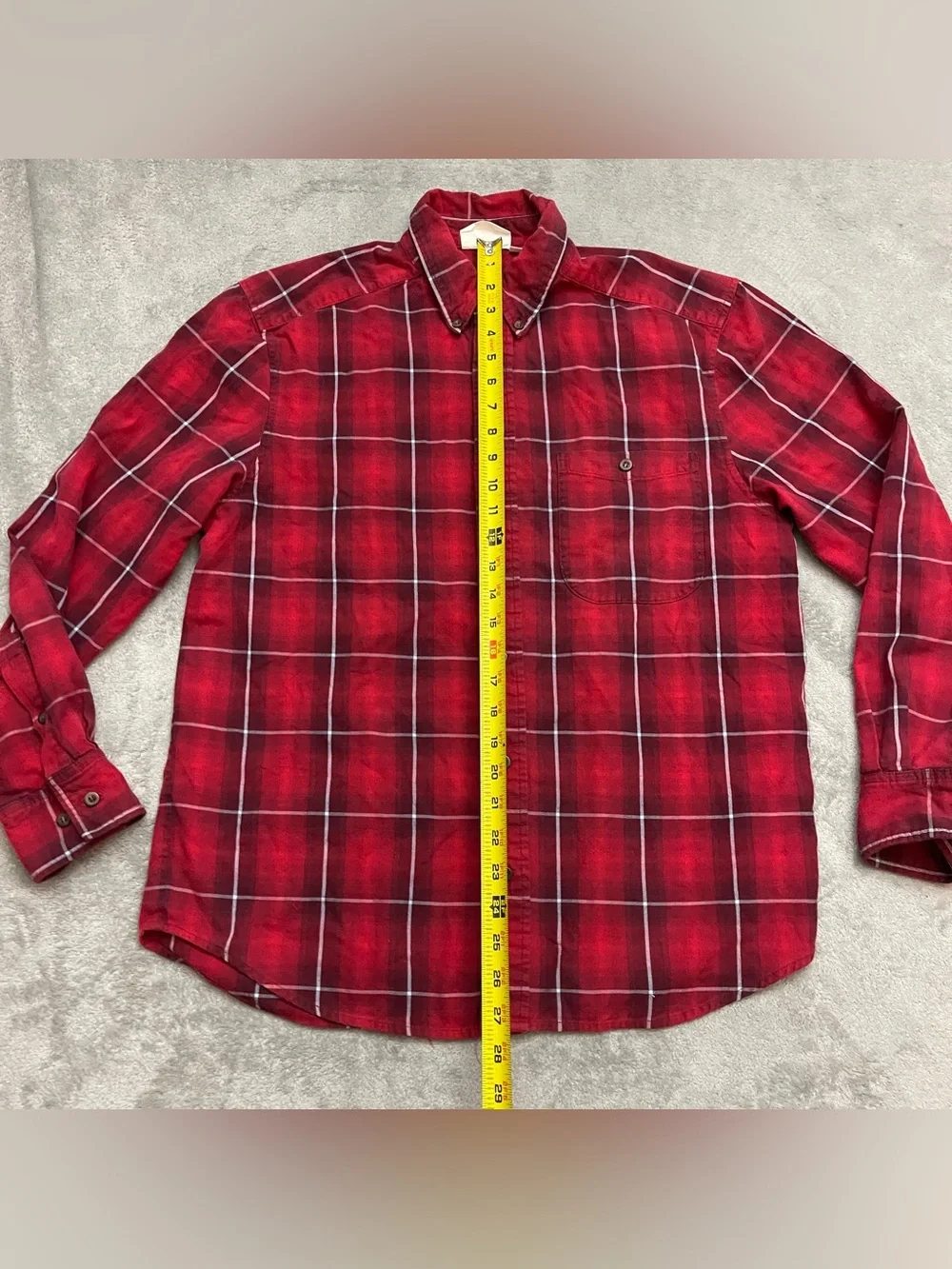 Vintage Eddie Bauer Red Flannel Shirt (Prototype Pattern Department Sample) Sz M